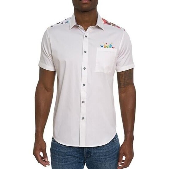 Robert Graham Splashdown Sport Shirt Men's 3XL White Multi Tiki Drinks Button-Up - Picture 3 of 16
